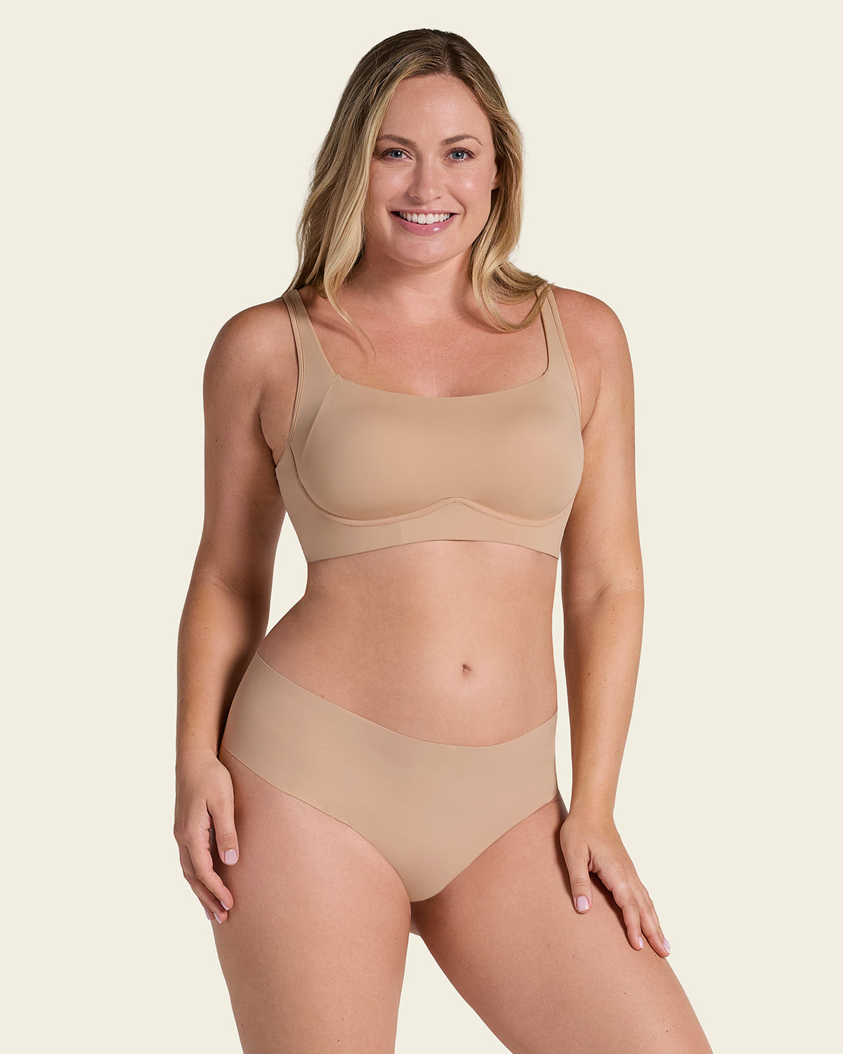 Totally Seamless Mid-Rise Microfiber Cheeky Panty#color_801-golden-beige