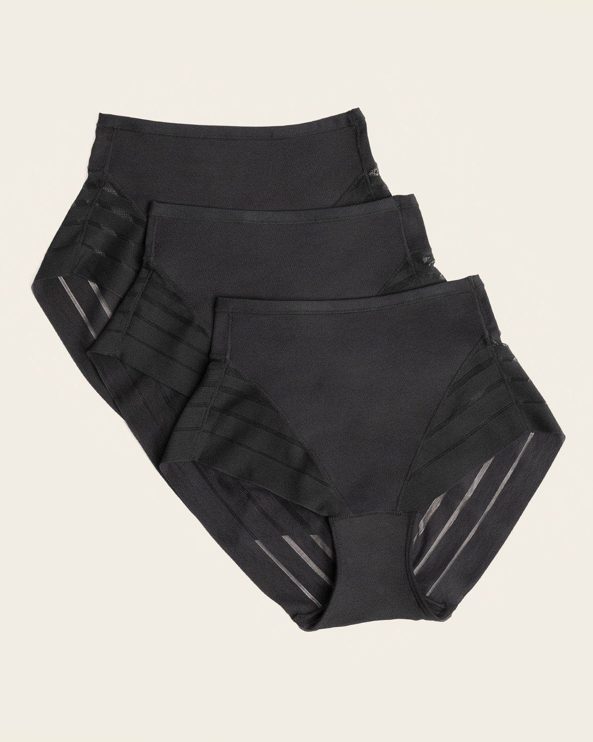 Lace stripe undetectable classic shaper panty#color_700-black