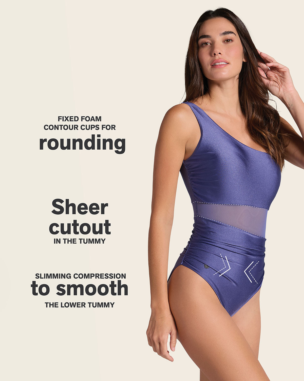 Radiant One-Shoulder One-Piece Shaping Swimsuit#color_408-iridescent-blue