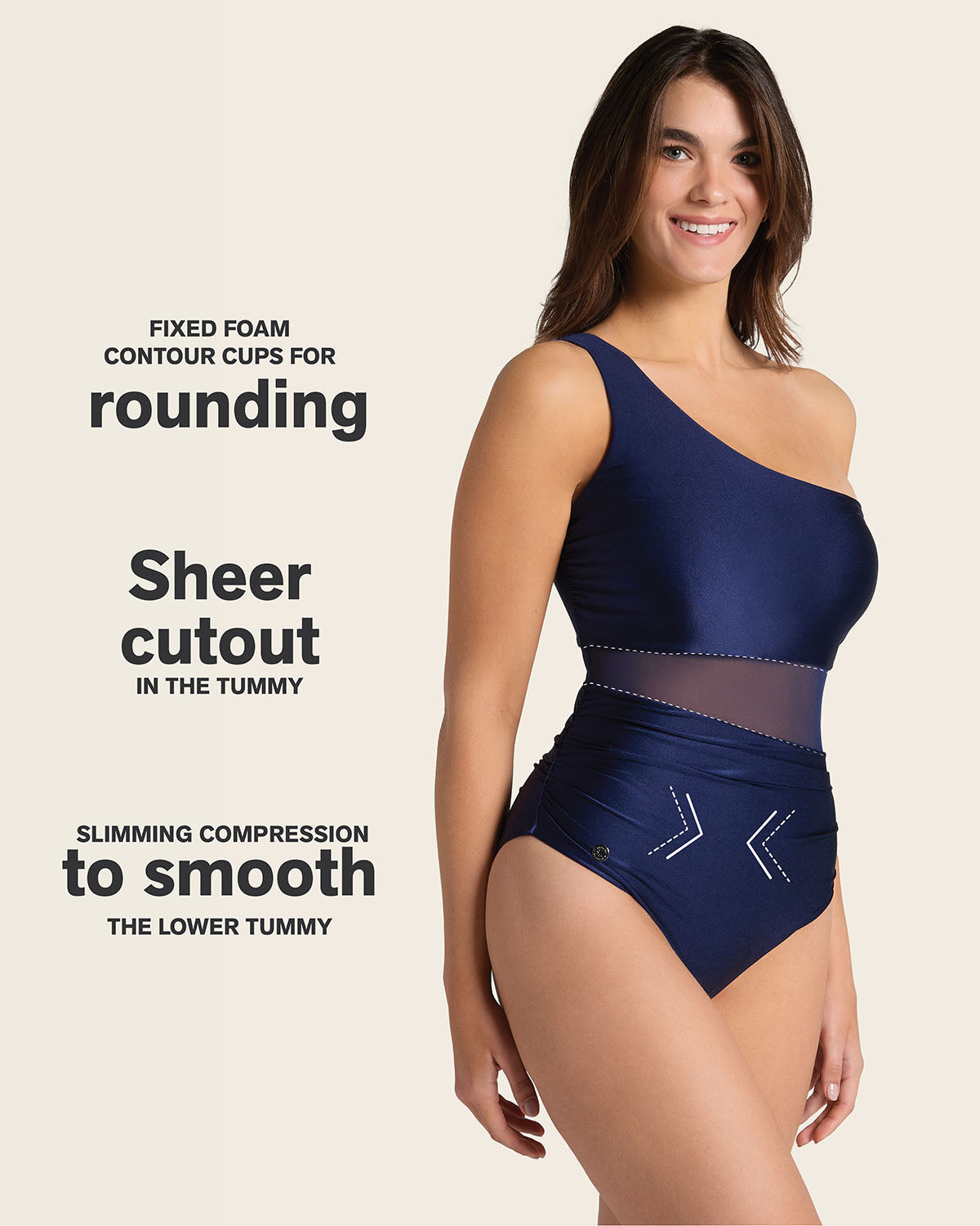 Radiant One-Shoulder One-Piece Shaping Swimsuit#color_509-navy-blue