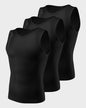 Stretch Cotton Moderate Compression Shaper Tank with Mesh Cutouts#color_700-black