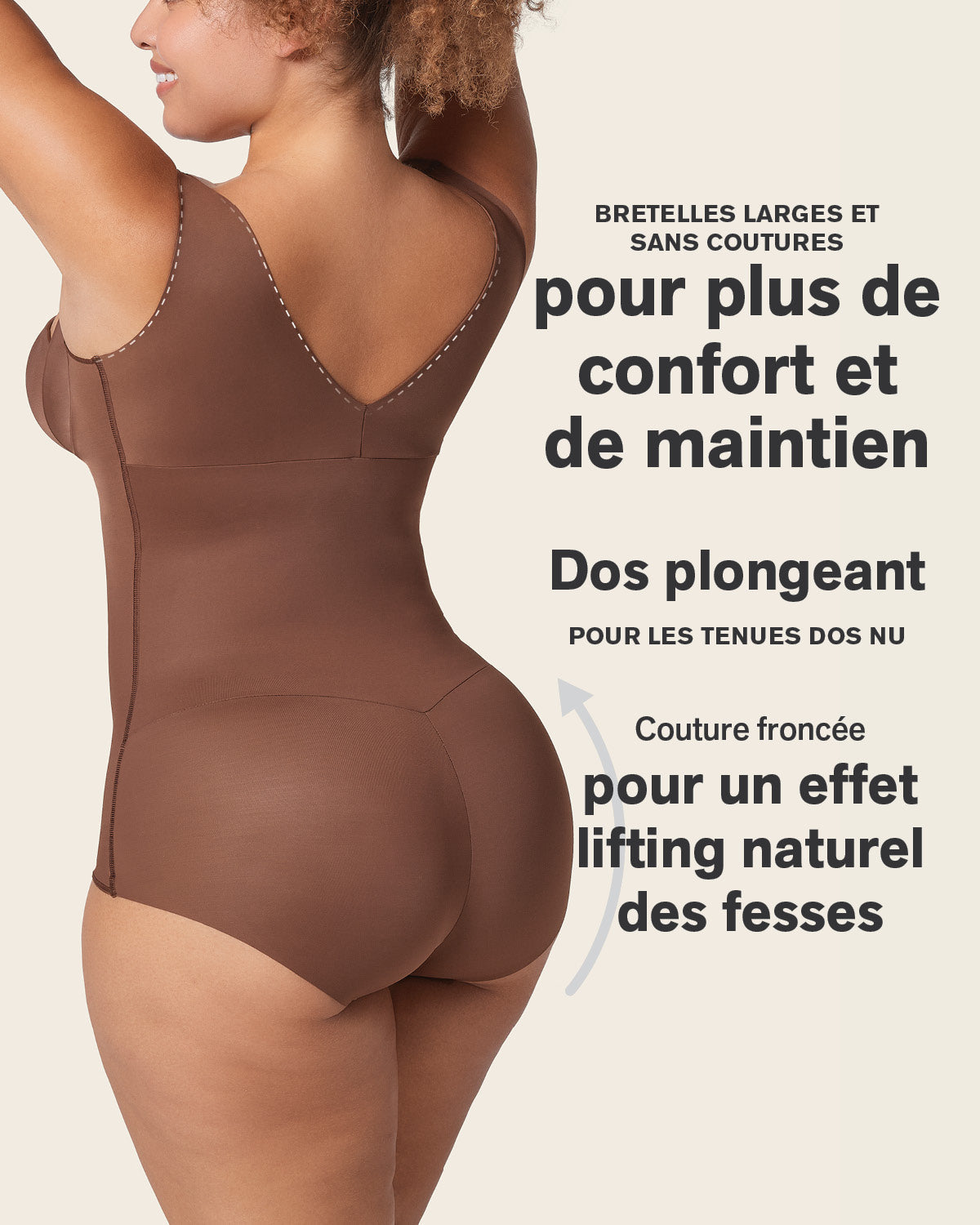 Plunge back classic sculpting body shaper#color_