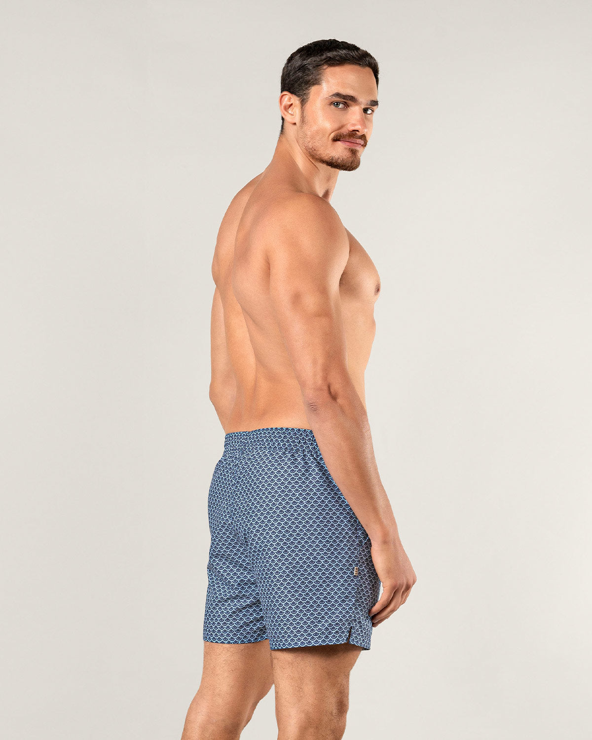 5" Eco-Friendly Men'S Swim Trunk with Soft Inner Mesh Lining#color_b00-blue-print