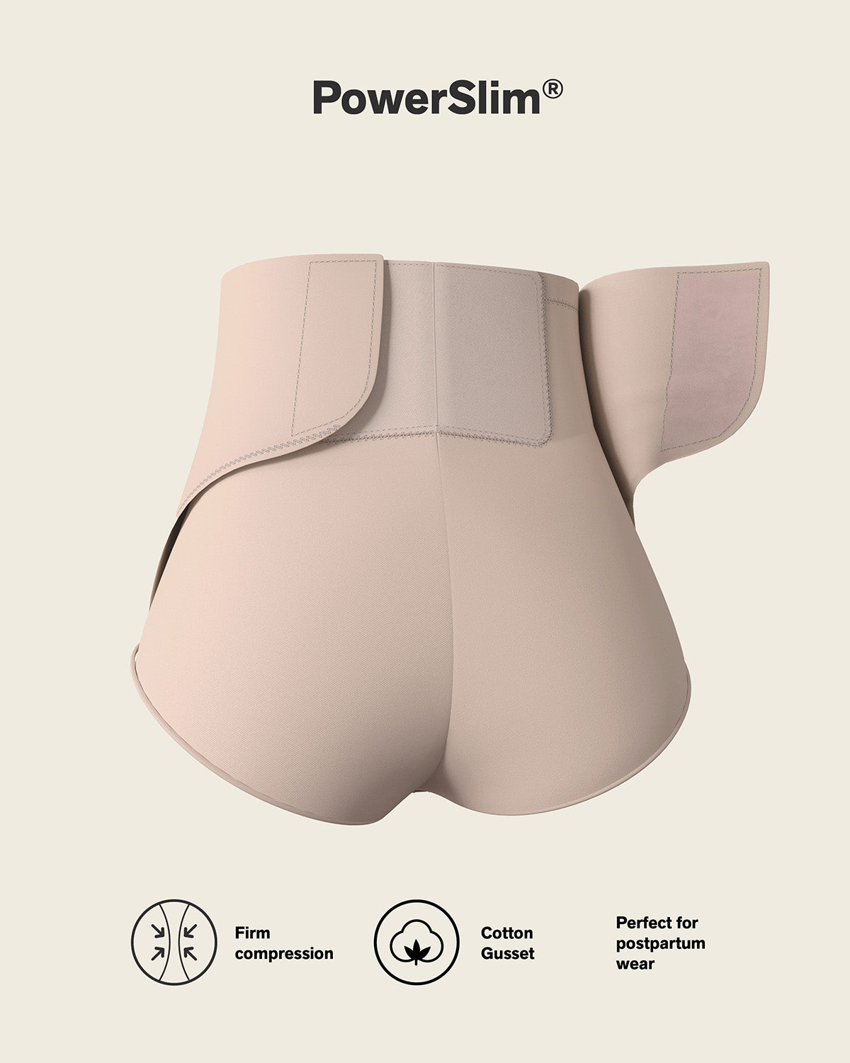 Stage 1 post-surgical velcro closure firm compression panty#color_802-nude