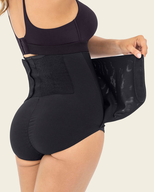 Stage 1 post-surgical velcro closure firm compression panty#color_700-black
