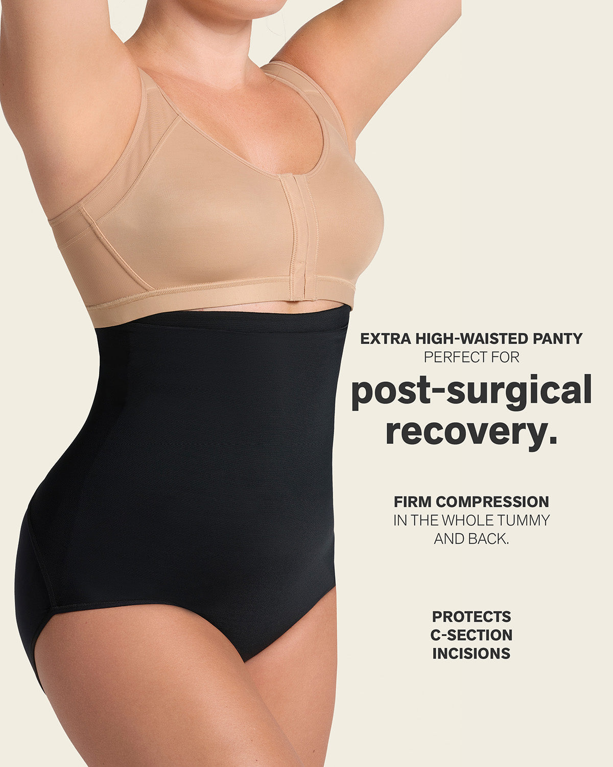 Stage 1 post-surgical velcro closure firm compression panty#color_700-black